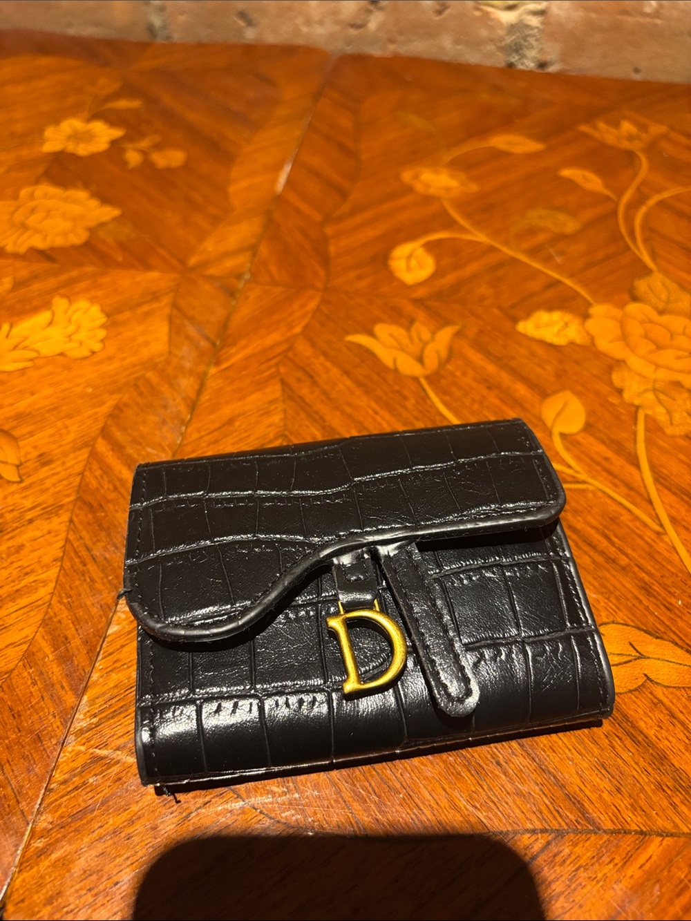 Black Wallet with Gold Accent